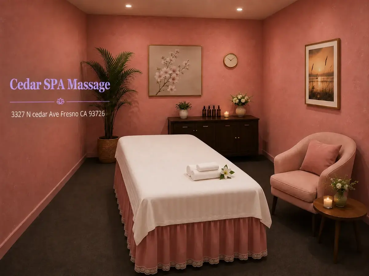 Clean private massage room at Cedar Spa Massage in Fresno CA